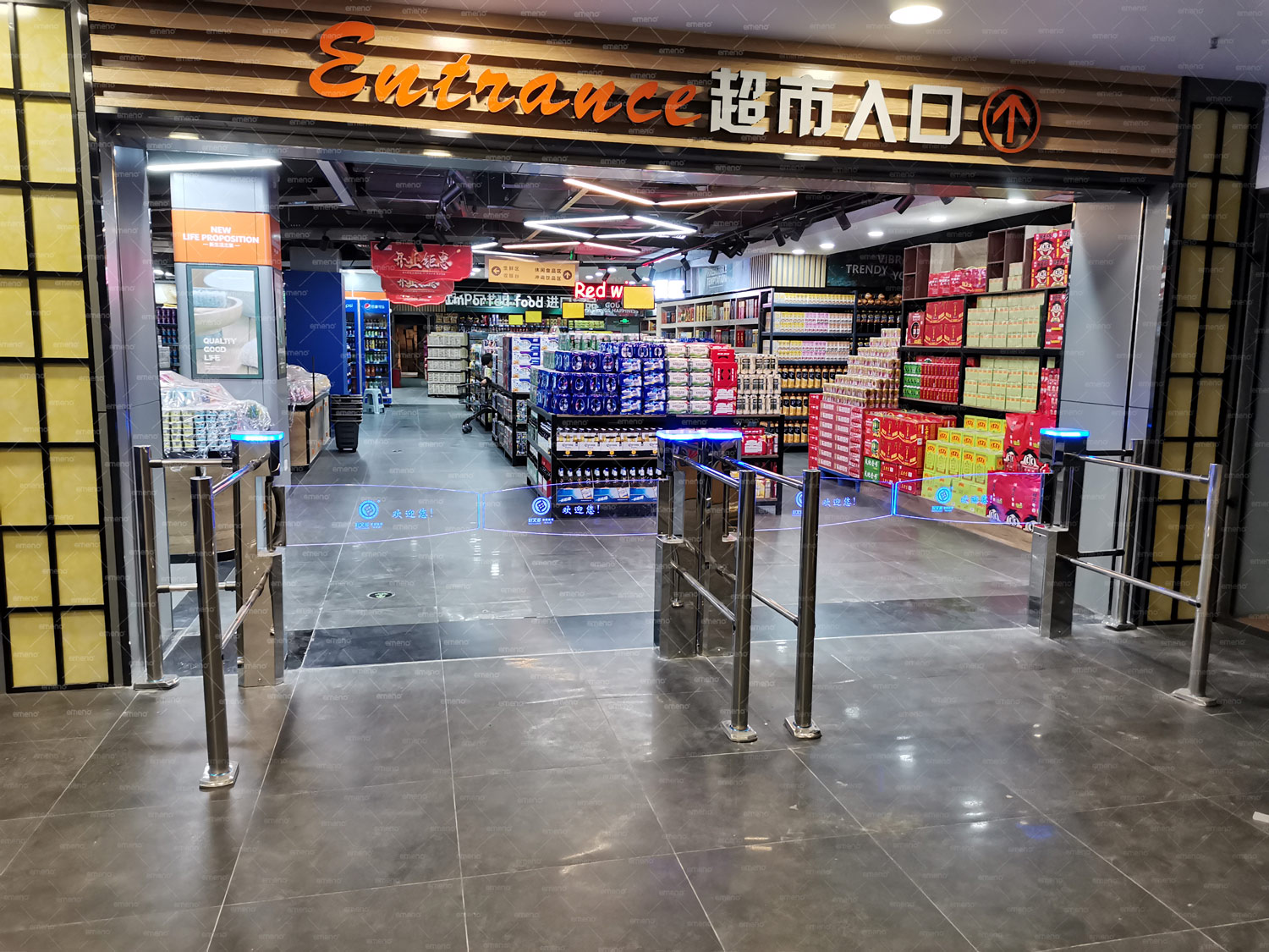 超市擺閘怎么選？立方美emeno超市擺閘專業(yè)生產(chǎn)廠家！